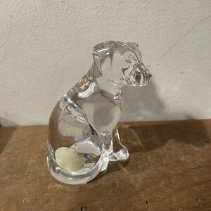 Lenox Clear Glass Dog Figurine Paper Weight Home Decor unique collectible